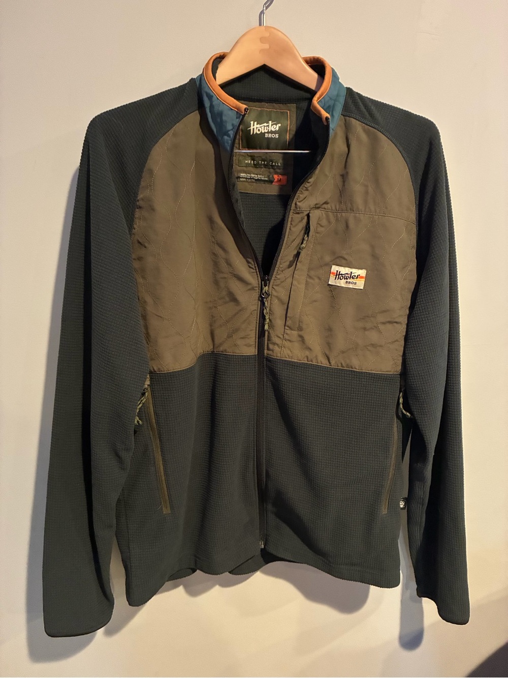 Howler Brothers Olive & Blue Hybrid Lightweight Jacket